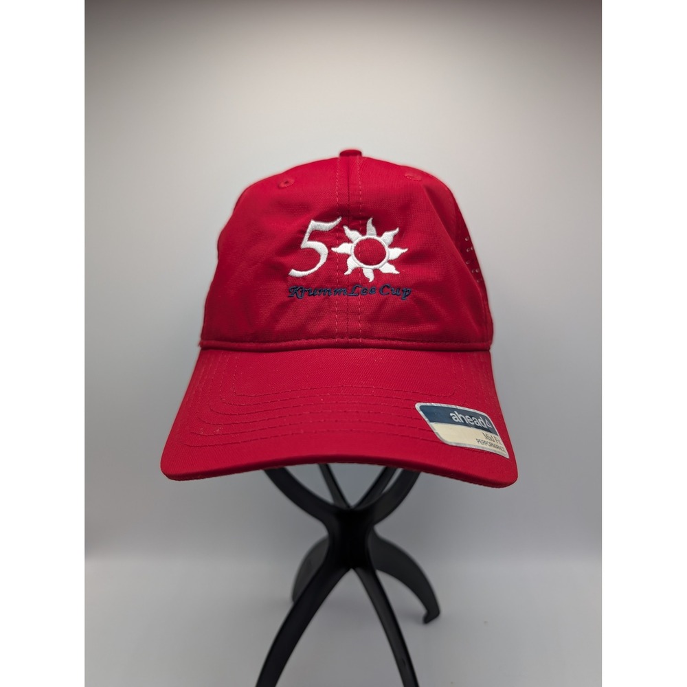 Ahead Performance Red Hat Krumm Lee Cup 50th Sun Logo Mid Fit M48LCP Mens Cap